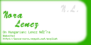 nora lencz business card